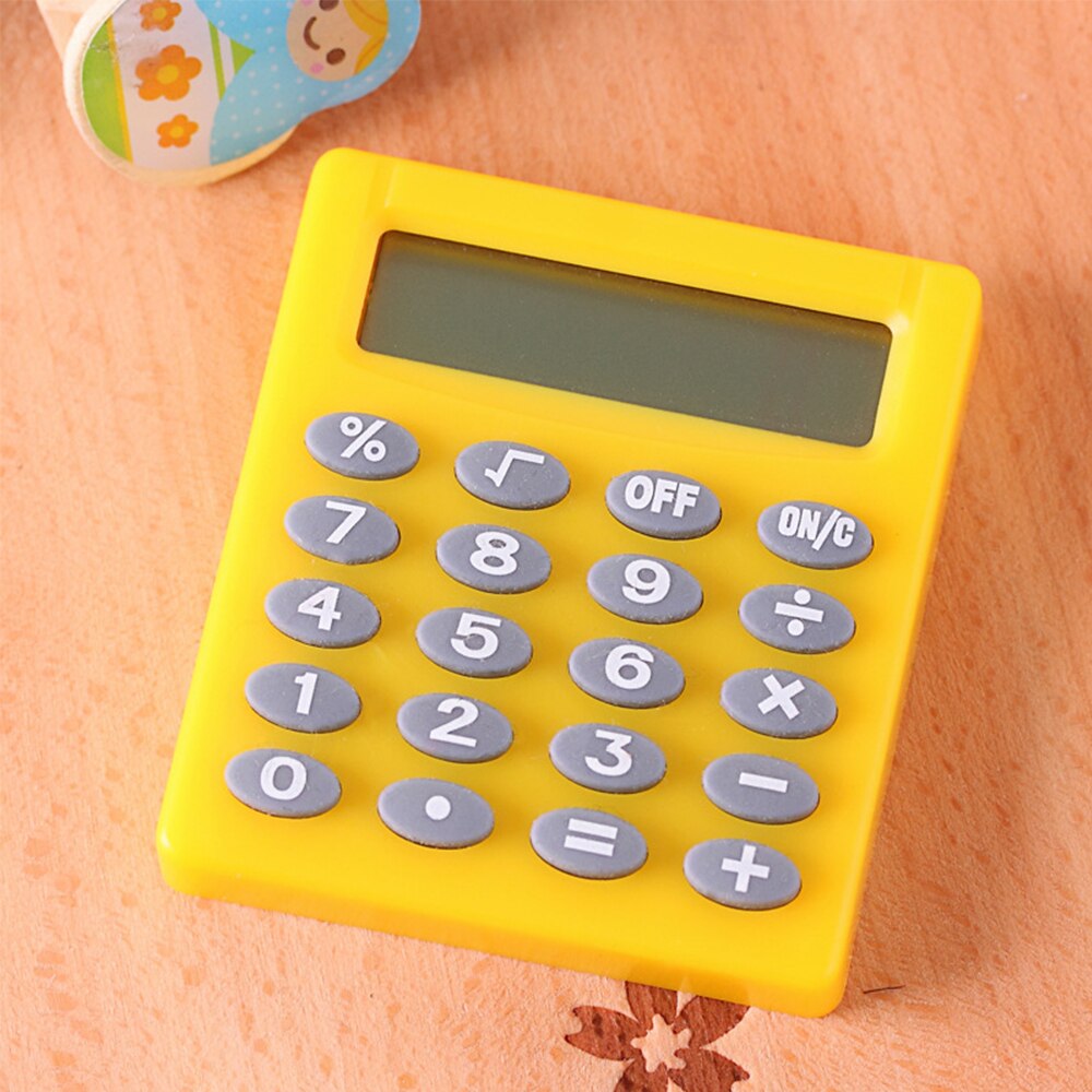Mini Rekenmachine 8-Cijferig Display Zakformaat Calculator Batterij Aangedreven Willekeurige Kleur Voor Kinderen Scholieren Kantoorbenodigdheden