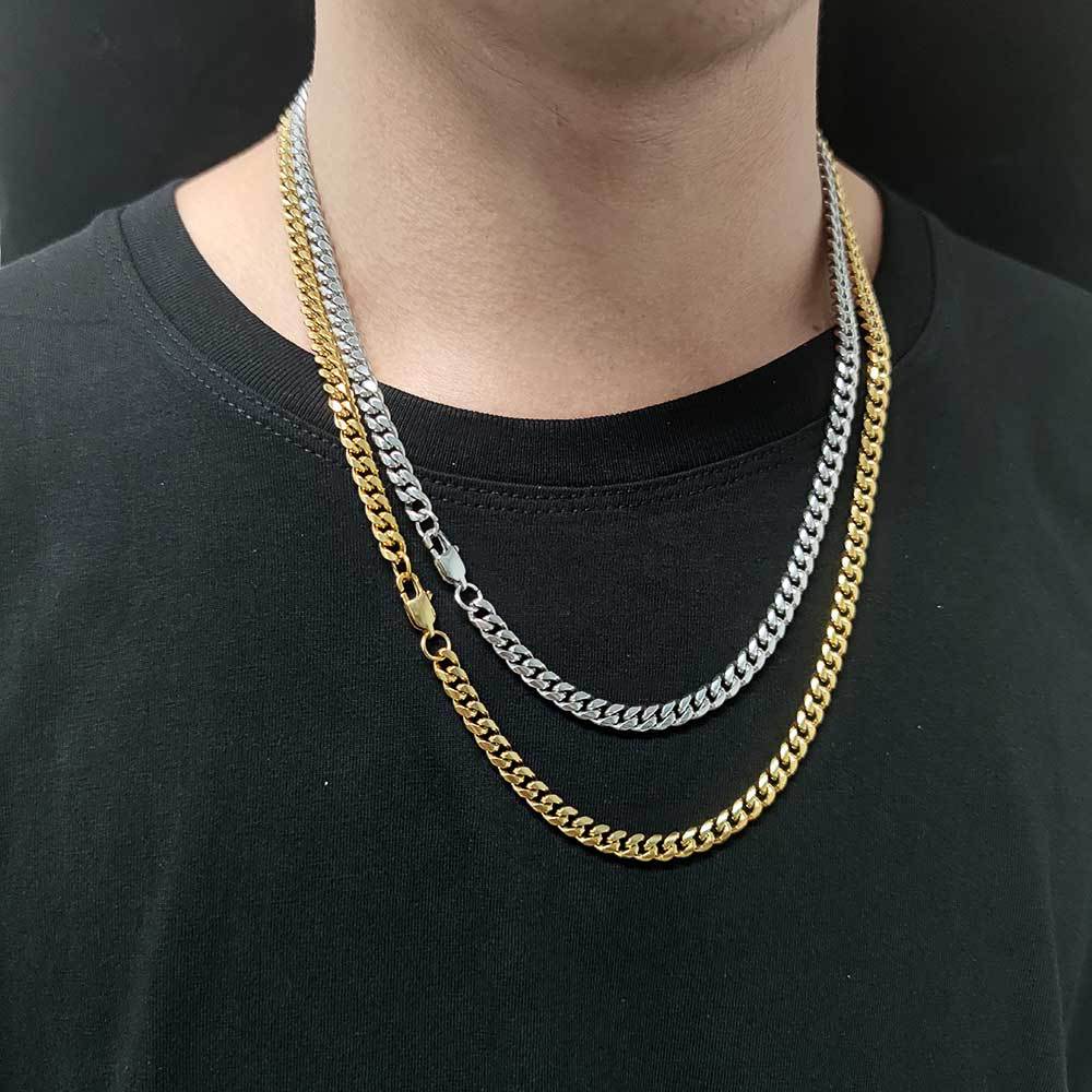 6Mm Gepolijst Cubaanse Link Kettingen Braceolets Voor Mannen Vrouwen Hip Hop Kettingen Mode-sieraden Usenset