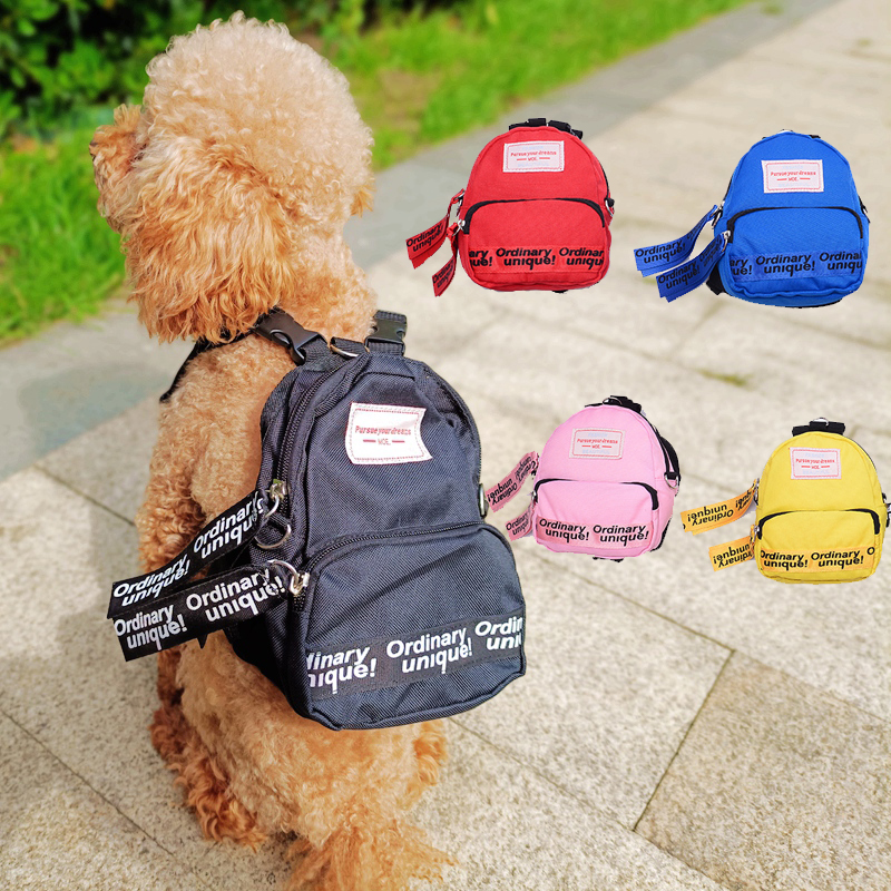 Small Dog Backpack Harness 5 Color Outdoor Pet Self Carrier School Bag Doggy Poop Bag Carrier Poodle Bichon Canvas Goods