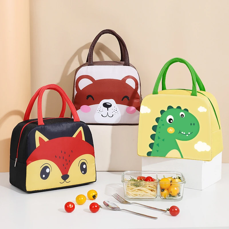 Cartoon Lunch Bag Portable Insulated Thermal Lunch Box Picnic Supplies Bags Milk Bottle For Women Girl Kids Children