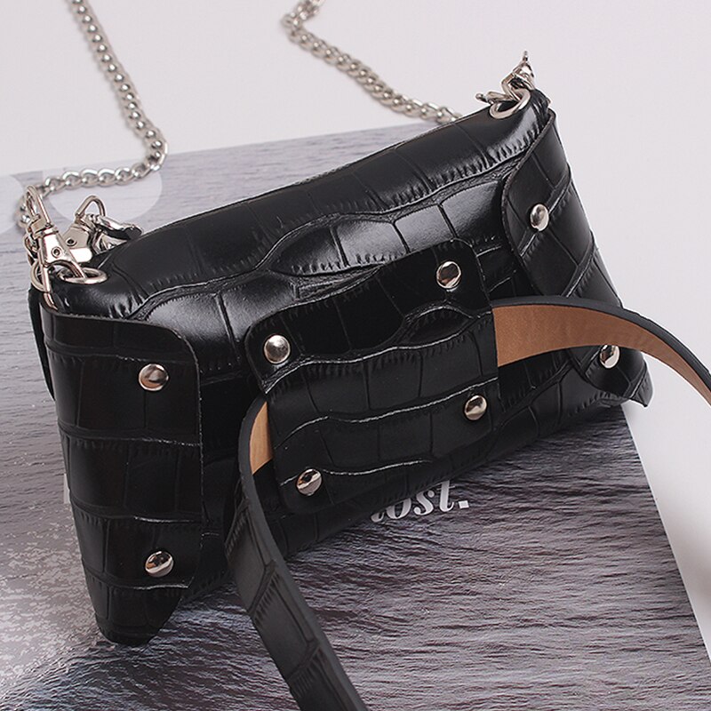 Summer Retro belt bag female Waist Bags Crocodile pattern chains shoulder messenger bags PU leather Womens Bag