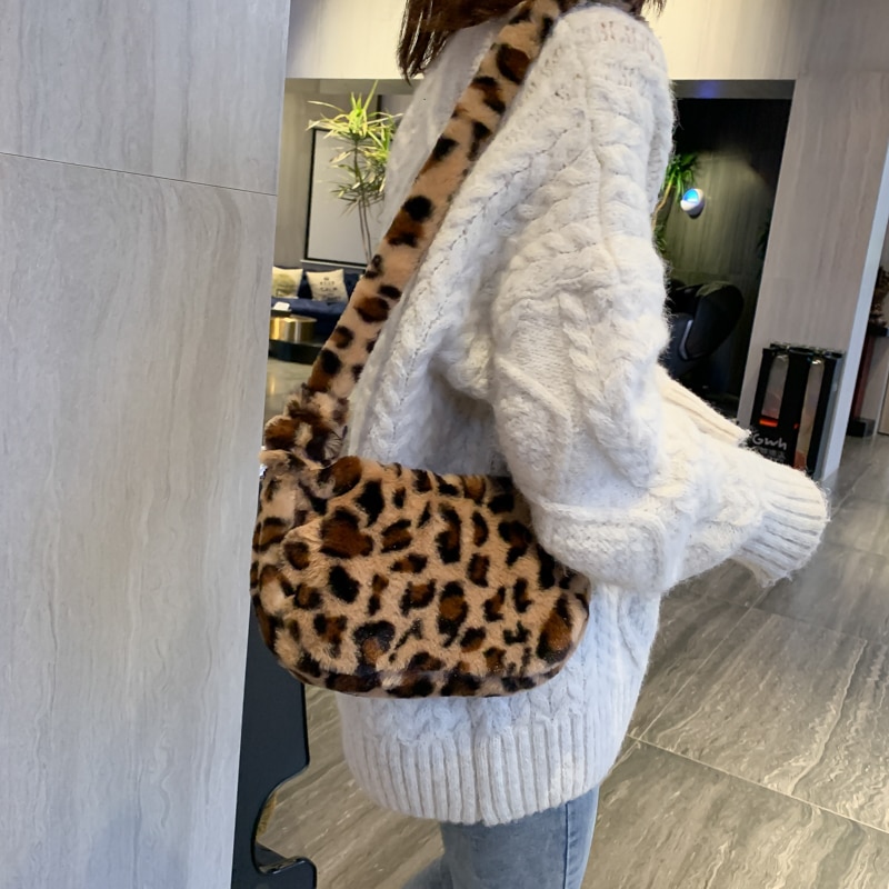 MENGXILU hiver léopard sacs de messager téléphone portable poche sac à main femme sac à bandoulière sacoche décontractée sacs à bandoulière pour les femmes