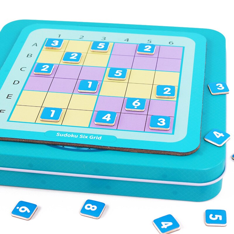 Children Digital Game Chess Nine-square Lattice Sudoku Puzzle Magnetically Filled Digital Wooden Puzzle Children&#39;s Toys