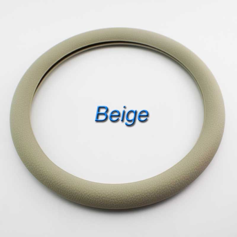 universell bil silikon 36-40cm ratt hanske deksel tekstur myk flerfarge mykt ratt internt tilbehør: beige