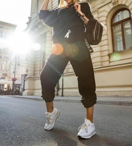 Chándal informal para mujer, conjunto de dos piezas, Tops y pantalones deportivos para mujer, conjunto de pantalones de chándal sólidos de algodón, jerséis para mujer