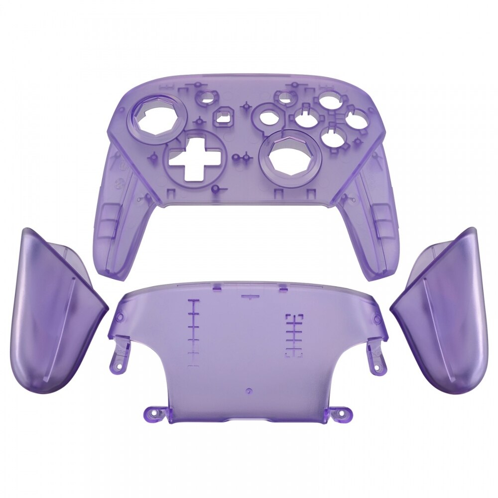 eXtremeRate Clear Atomic Purple Octagonal Gated Sticks Faceplate Backplate Handles Replacement Grip Housing for NS Switch Pro: Clear Atomic Purple