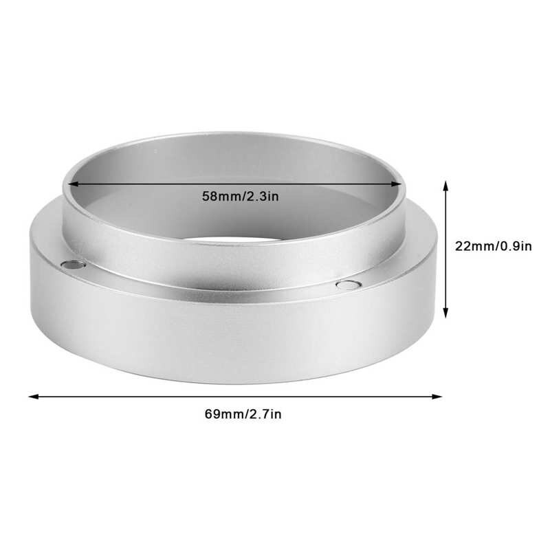 51Mm/53Mm/58Mm Koffie Doseren Ring Doseren Trechter Met Magnetische Vervanging Grijs Koffie Maken Gereedschap koffiezetapparaat Accessoire: Gray 58mm