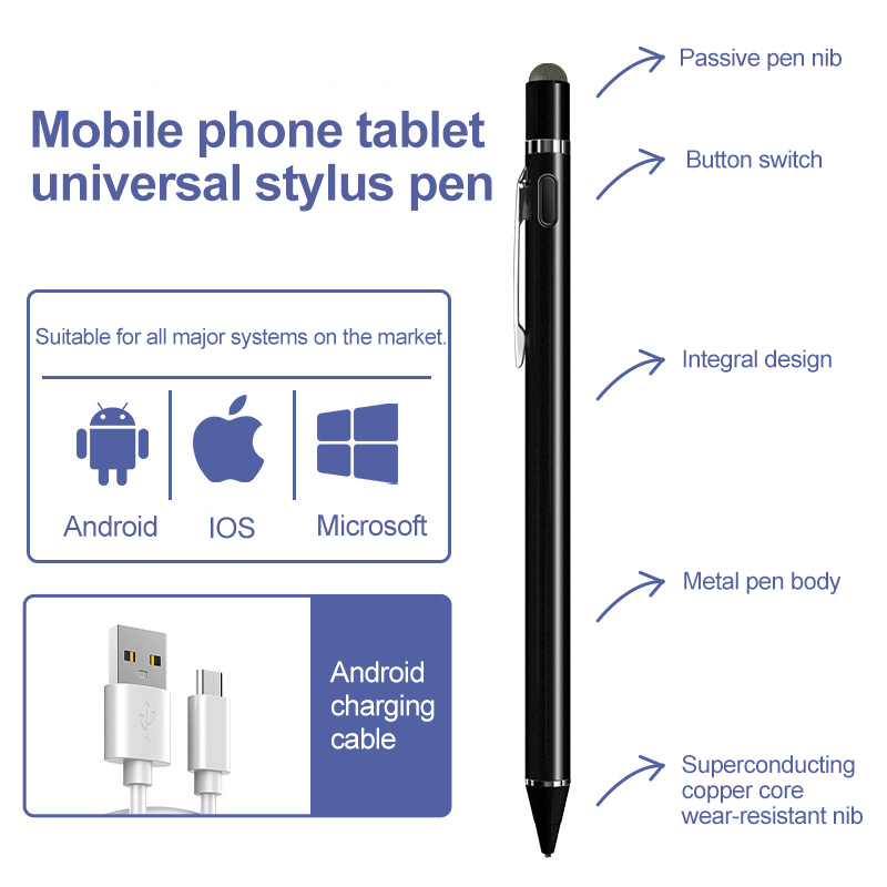 Touch Bleistift Für Handy Zubehör Stylus Für android Universal Kapazitiven Bleistift Stylus Stift Für Tablet Stylus Für Xiaomi: Blau