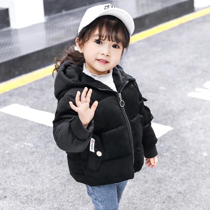 Winter Kinderen Warm Hooded Katoenen Jas Lange Mouw Glimlach Brieven Massaal Casual Down Bovenkleding Kinderkleding Kerstcadeaus