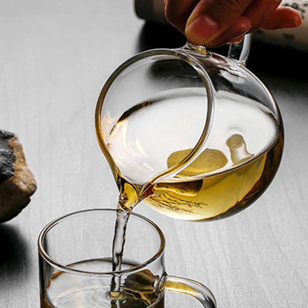 Hittebestendige theepot van helder glas, eerlijke kop cha hai, handgemaakte kungfu-theekopjes, theeservies, gongdao-punten van theeservies met handvat