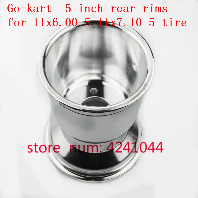 Kart 5 tommer flanger aluminiumslegering baghjulsnav brug 11 x 7.10-5 11 x 6.00-5 dækpas pendel bil 3 hjul 4 hjul drivbil gokart