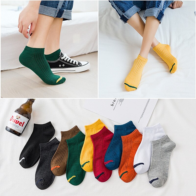 5 Pairs/ Socks Women Summer Thin Socks Boat Socks Female Sports Socks Breathable Shallow Mouth Short Socks