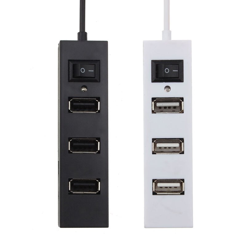 USB 2.0 Hub USB Hub 2.0 Multi USB Splitter Hub Use Power Adapter 4 Port Multiple Expander 2.0 USB Hub with Switch for PC Laptop