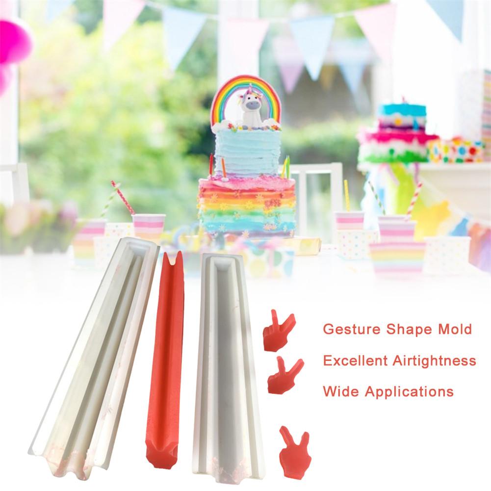 Siliconen zeepmal in de vorm van een gebaar, wasbare herbruikbare mousse cake tube mal voor het maken van taarten, doe-het-zelf knutselwerkjes
