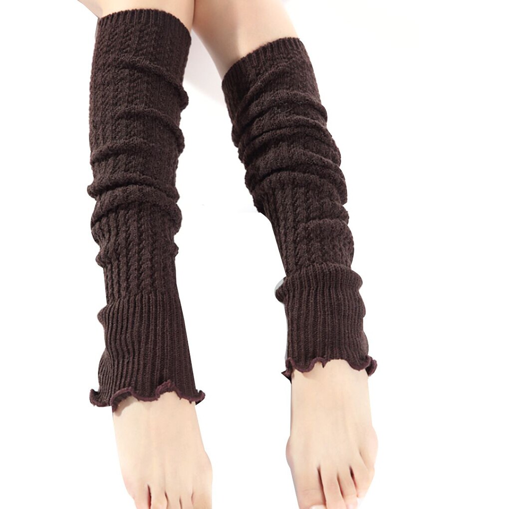 Kvinder strik tights tåløse ben varmere peplum flæse lange crop støvler luv pige strømpe kvinder varm knæ høj vinter strik strømpe: Nr. .5