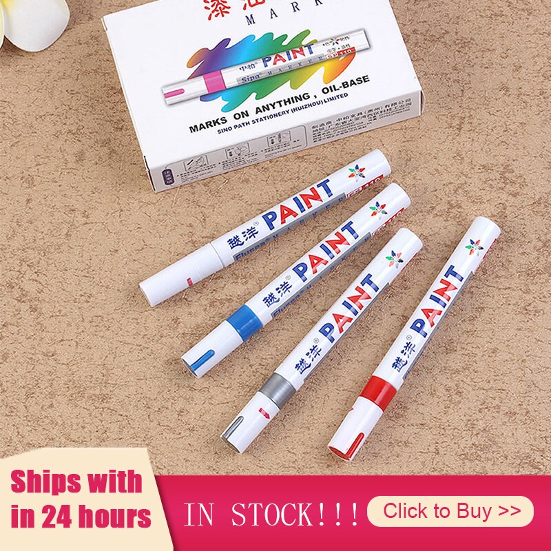 DIY Art Metallic Waterproof Permanent Paint Marker Pens Gold And Silver For Drawing Students Supplies Marker Craftwork Pen TSLM1