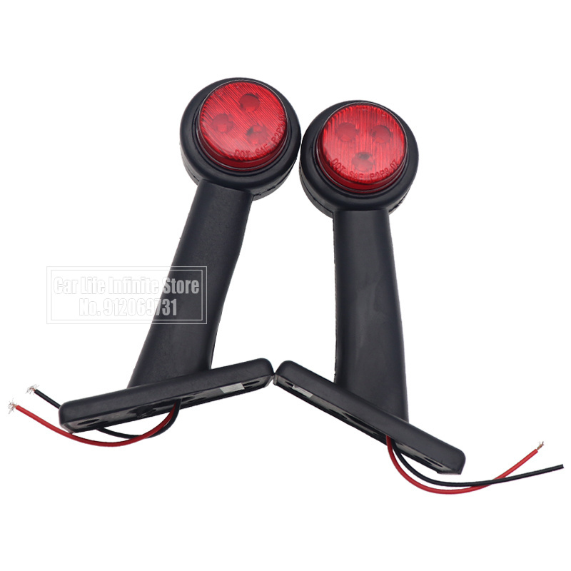 2Pcs 12V/30V Truck Side Marker Light Red White Side Marker Lamp Clearance Lights Truck Trailer Tractor LED Position Lights
