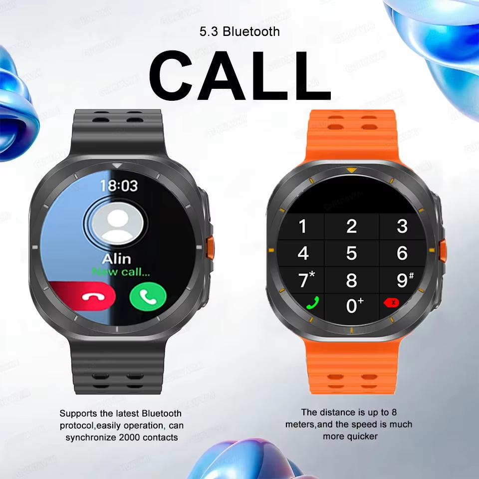 Moda Nuovo DT Orologio 7 Ultra Smart Orologio da uomo NFC GPS Riproduzione video 3D Chiamata Bluetooth Sport Auricolari TWS impermeabili Modalità Orologio