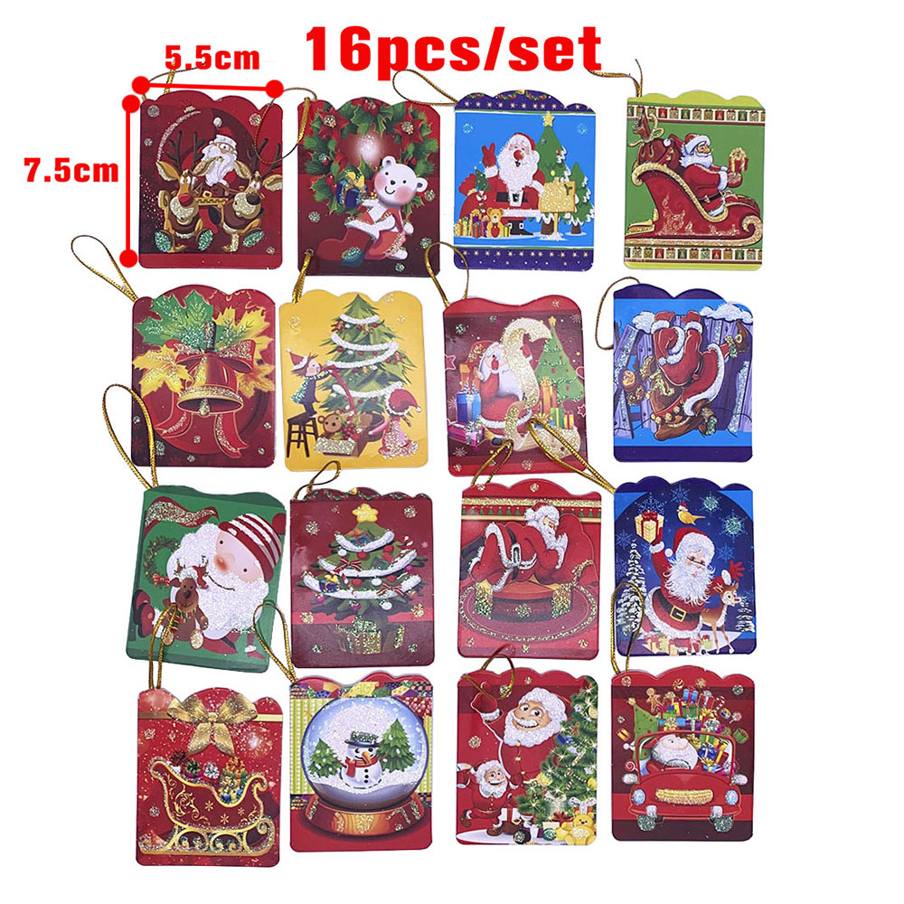 Christmas Greeting Card Xmas Paper Cards Happy Year Postcard Thanks Giving Envelope: I16pcs7x5cm