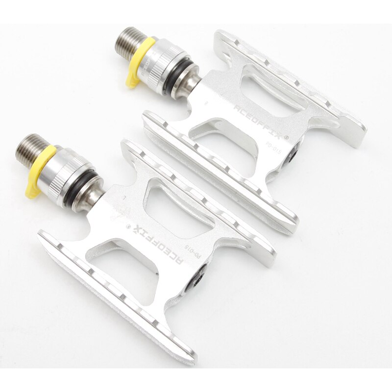 200g Aceoffix quick release Pedal for Brompton QR Pedal CNC steel axis 3 Bearing PD15S: silver double QR