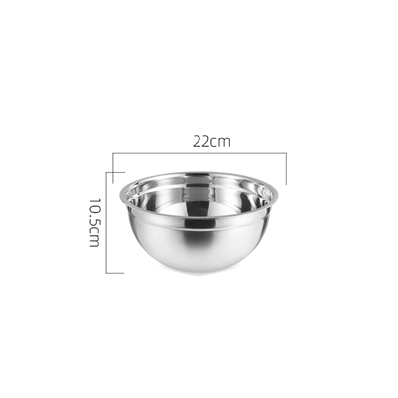 Multi-tamanho de aço inoxidável conjunto de bacias de salada de frutas de nidificação tigela de salada de cozinha de armazenamento de alimentos tigela de mistura de cozinhar para preparar: 22cm bowl