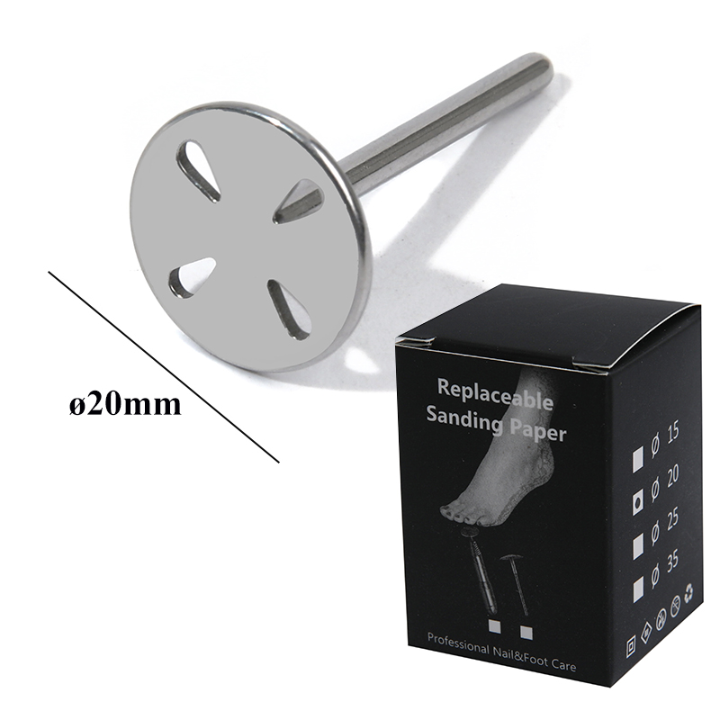 20/25/35mm Stainless Steel Nail Sanding Paper Disc for Foot Dead Skin Calluse Remove 3/32" Round Metal Disk Pedicure Accessories