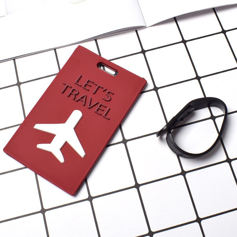 Aircraft Letter Luggage Tag Silica Gel Suitcase ID Address Holder Baggage Boarding Tag Portable Label