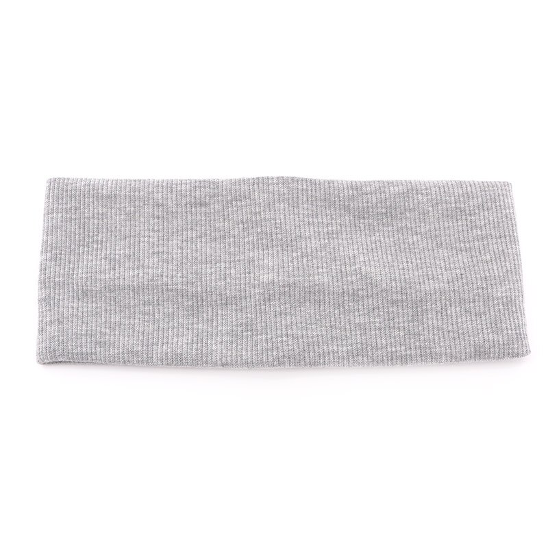 Casual Baby Meisjes Katoenen Geribbelde Hoofdbanden Haar Accessoires Soft Kids Childs Peuter Elastische Headwrap Haarbanden School: lightgray