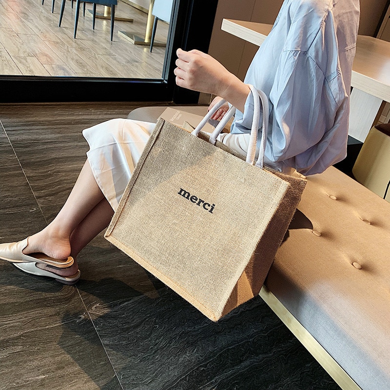 sac à main tissé pour femme sac à bandoulière Simple sauvage Portable diagonale grande capacité pochette voyage sac de plage lin femme