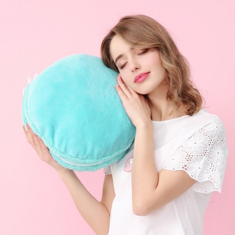 Macaron poduszka makaronik okrągły biały czerwony żółty niebieski zielony ciasteczka poduszka macaron prezent poduszka ICHIGO mleko