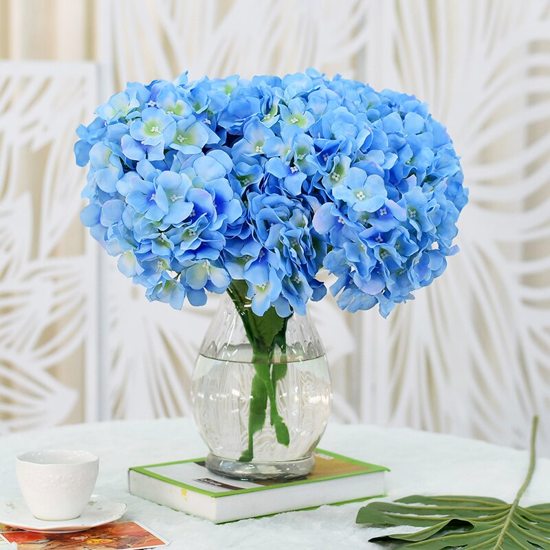 5 hoder bunt mallorca hortensia blomstergren simulering blomst bryllup dekorasjon rekvisitter blomstervegg hus fest dekor