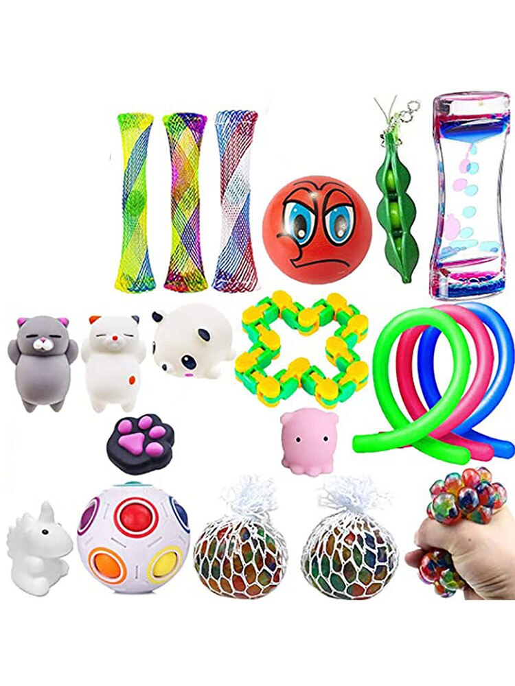Sensory Fidget Toy Set - Stress Relief Balls - Autism & Anxiety Therapy - Pop Bubble & Squeeze Toys for Kids & Adults
