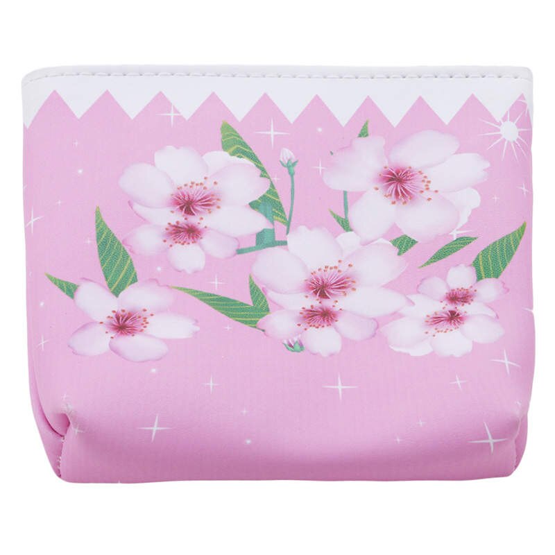Pu dragkedja blomtryck myntplånbok byt plånbok barn flicka pojke kvinnor handväska dam plånböcker myntnyckelväska: Rosa