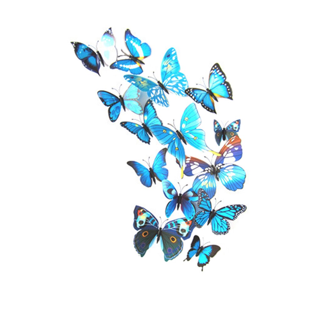 12pcs/ Set 3D Three-Dimensional Pvc Simulation Butterfly Home Decoration Wall Stickers Refrigerator Stickers: 2C