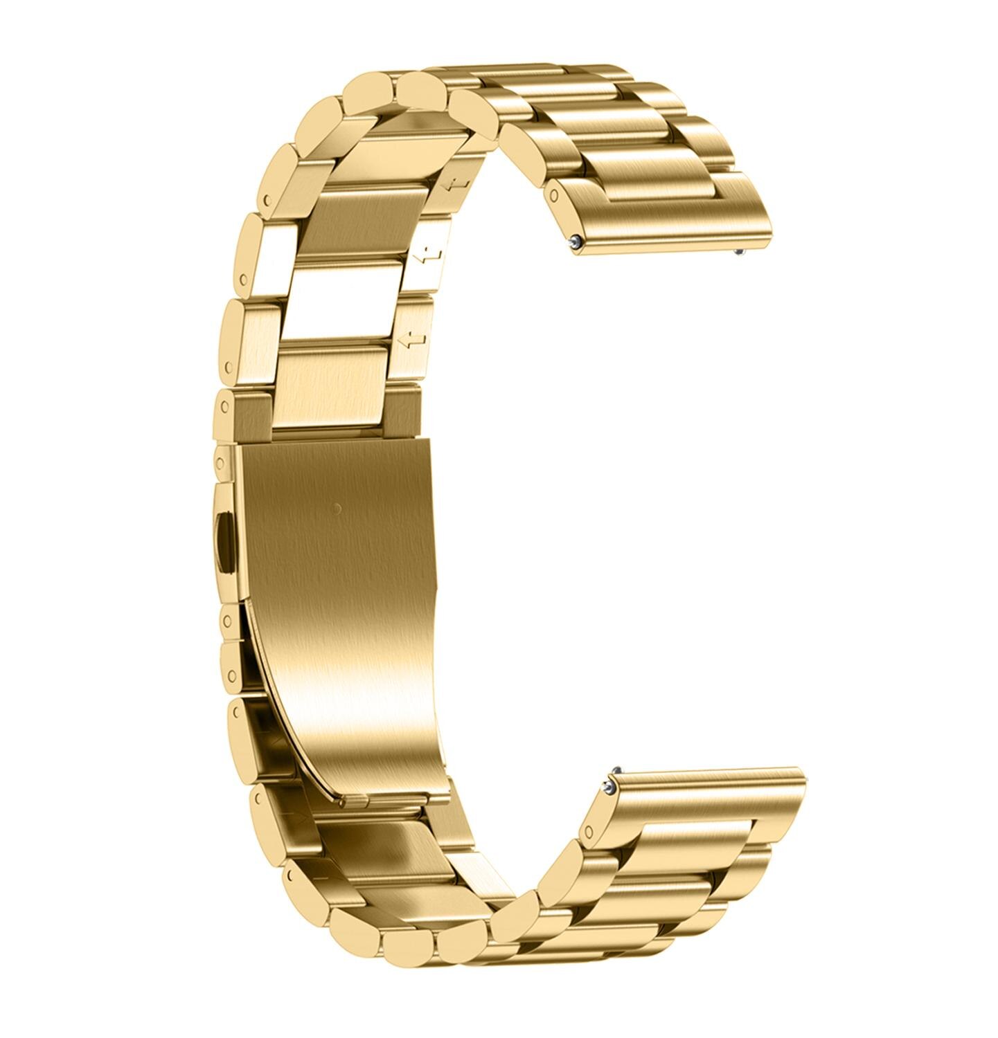 Rustfrit stål rem til samsung galaxy watch 42mm 46mm armbånd metal ur rem 18mm 20mm 22mm gylden sort: Guld / 22mm
