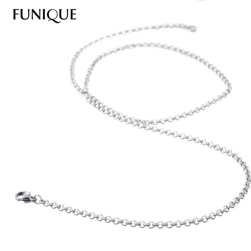 FUNIQUE 2PCs Rvs Kettingen Voor Sieraden DIY Kruis Ketting 45cm 60cm 65cm 70cm golden Silver Tone Sieraden Bevindingen