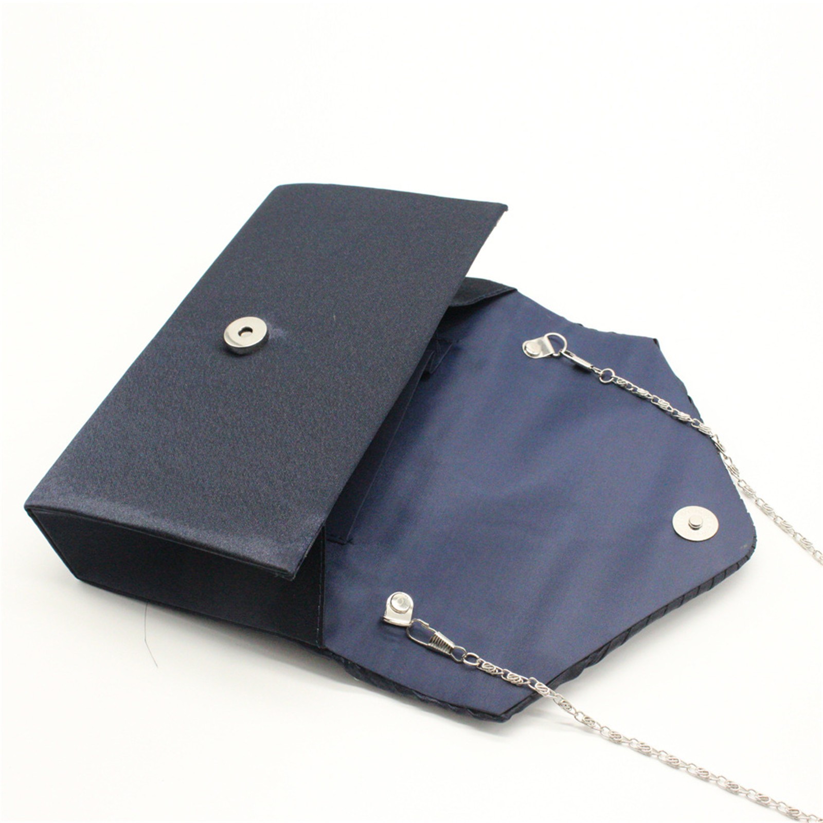 Bolsos de mano elegantes a la para mujer, bolso de hombro de satén con diamantes de imitación y cadena fina, vestido de y banquete, bolsos de noche a juego