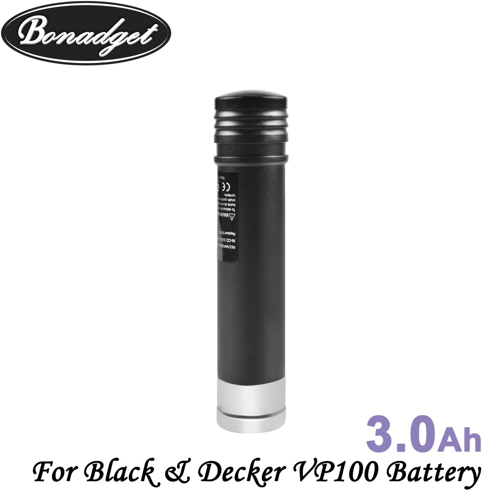 Bonadget 2Piece 3.6V 3000mAh Ni-MH Battery For Black & Decker VP100 VP100C VP105 VP105C VP110 VP110C VP143 Versapak Battery
