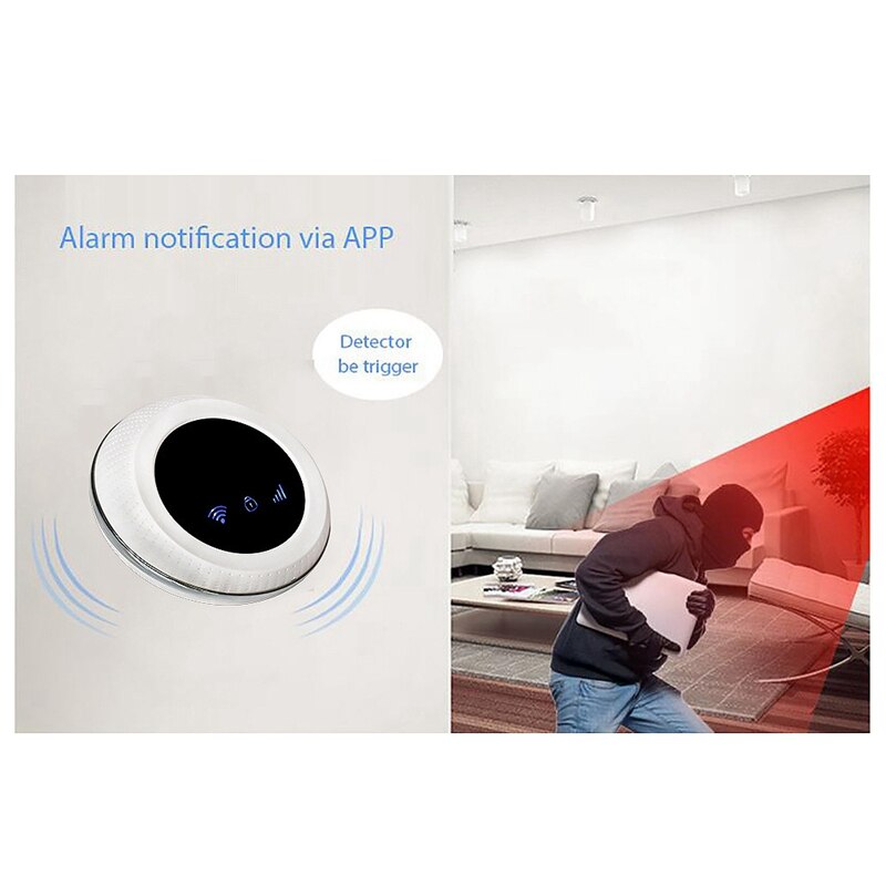 Wireless SIM GSM Home Burglar Security WIFI GSM Alarm System Sensor Kit TUYA APP Built in Siren English EU Plug