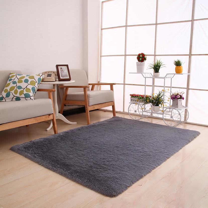 Tapis moelleux anti-dérapant Shaggy zone tapis salle à manger maison chambre tapis tapis de sol 50*80cm directe wu7 30 +: Bourgogne