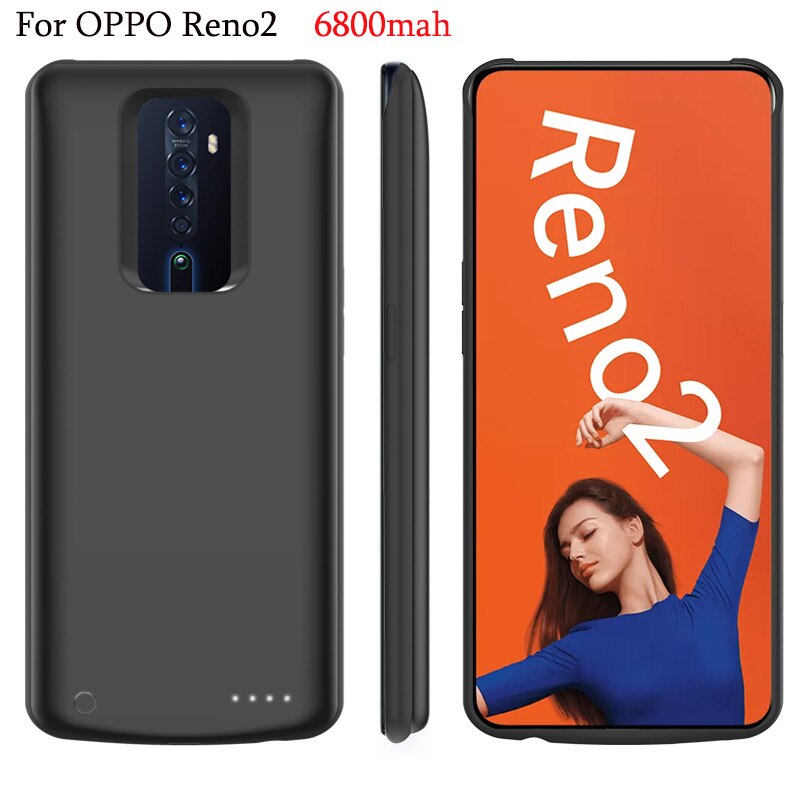 6800mAh Power Bank Case For OPPO Reno 2 Backup Battery Charge For OPPO Reno2 Battery Case Cover