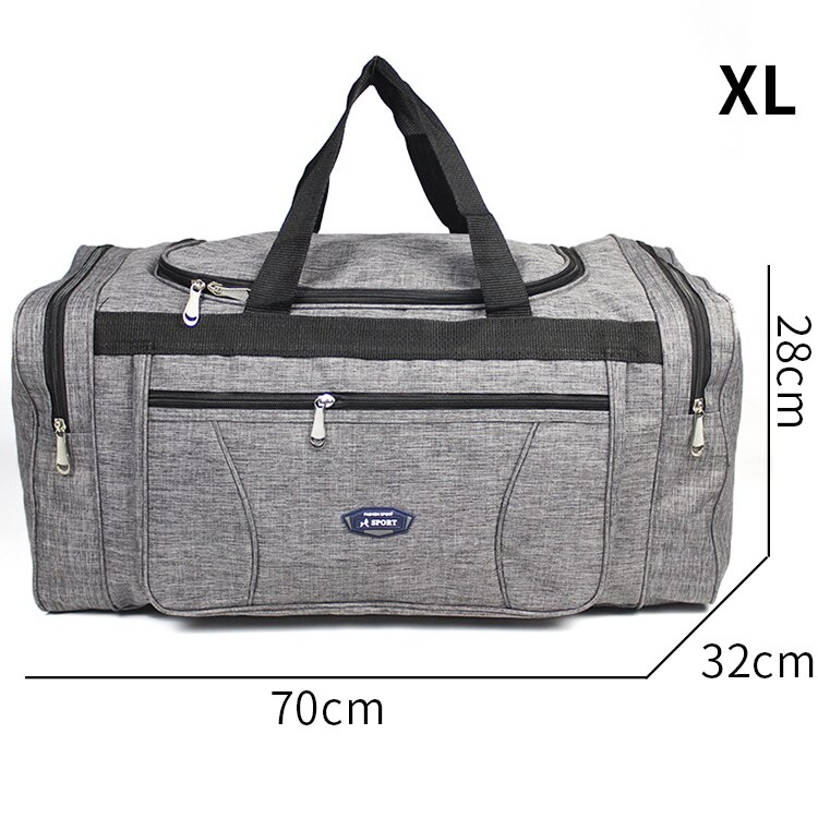 Oxford-bolsas de viaje impermeables para hombre, bolso de viaje de mano, grande, de gran capacidad, para fin de semana: XL-gray