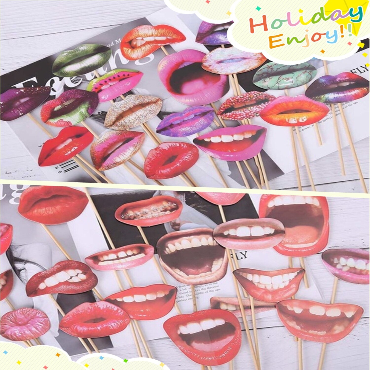 40pcs Lip Mouth DIY Funny Photobooth Props Wedding Decoration Funny Lip Mouth DIY Photo Booth Funny Mouth Lips Photo Booth Prop
