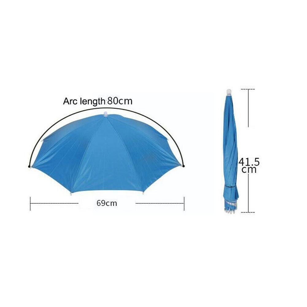 Portable Rain Umbrella Hat Foldable Outdoor Shade Beach Hats Hiking Wear Cap Waterproof Umbrella Fishing Campi A9i7