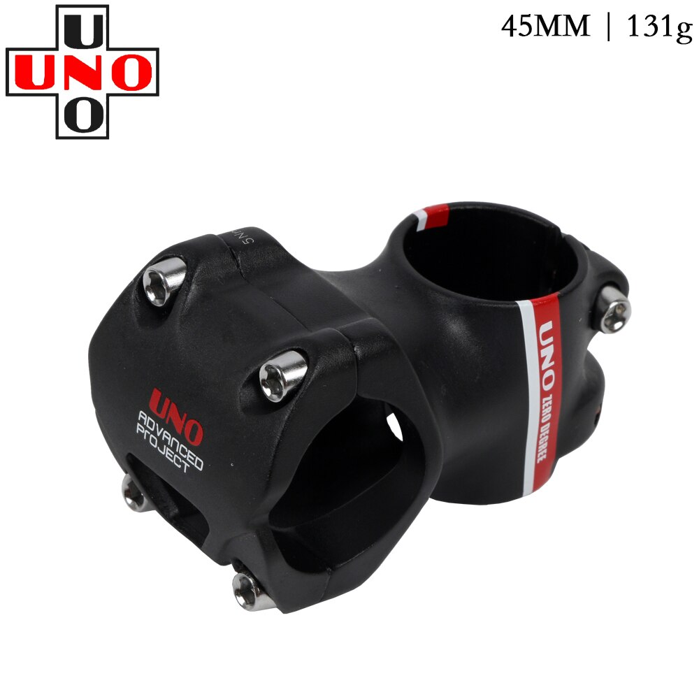 UNO AM DH Mountain Bike Stem 0 Degrees 35/45mm CNC 31.8 Road Bicycle Handlebar Stem: 0 degrees 45mm red