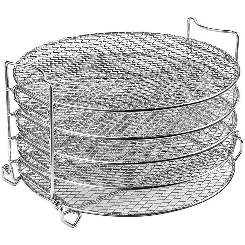 Grill Rack In Acciaio Inox Per Friggitrice Ad Aria Ninja Doppio Cestello Antiaderente 551849
