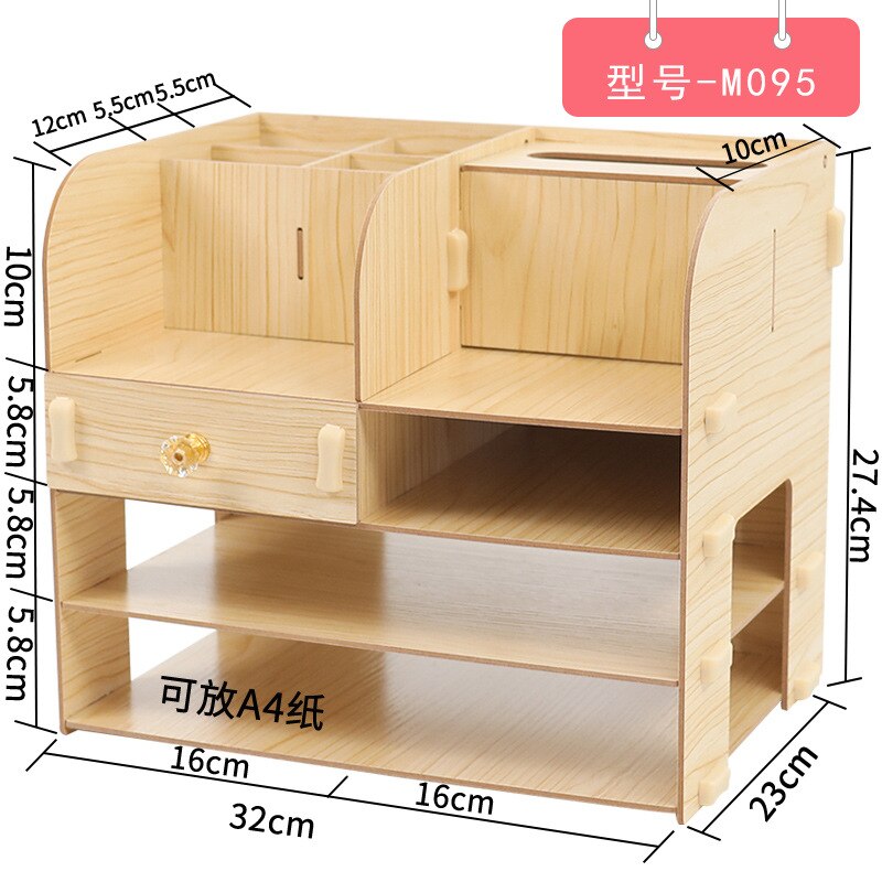 Træ opbevaringsboks blyant skrivebord vakuum kabelstyring kabel organizer skrivebord arrangement stationære forsyninger opbevaring organizer: M095
