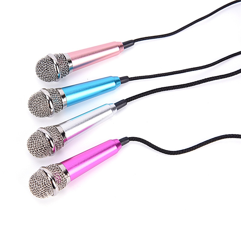 3.5mm Stereo Studio Mic KTV Karaoke Mini Microphone For Cell Phone Laptop PC Desktop 5.5cm*1.8cm Small Size Mic