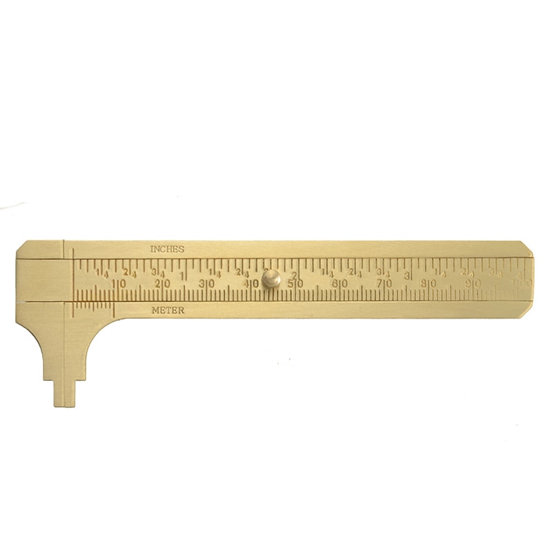 Calibre Vernier de 100mm calibre Mini latón de bolsillo Pie de rey deslizante calibrador Regla de medición artículos delicados herramienta micrométrica de precisión