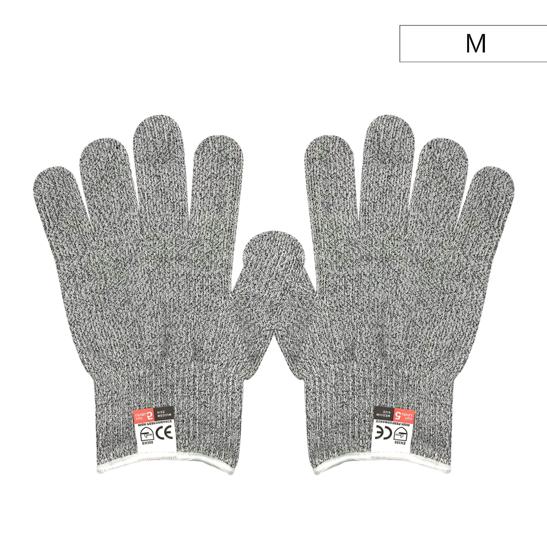 Grade 5 HPPE Anti-Cut Gloves Kitchen Gardening Anti-Cut Knitted Gloves Anti-Thorn Wear-Resistant Glass Building Cutting Gloves: M / Blue
